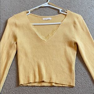 Pacsun V-Neck Lace Trim Sweater